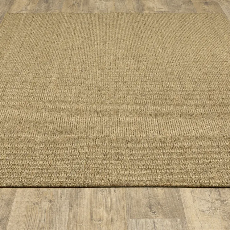 8' X 11' Tan Stain Resistant Indoor Outdoor Area Rug