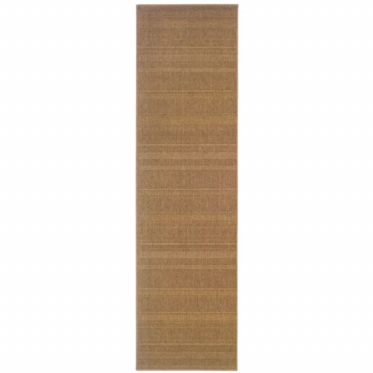 2' X 8' Tan Stain Resistant Indoor Outdoor Area Rug