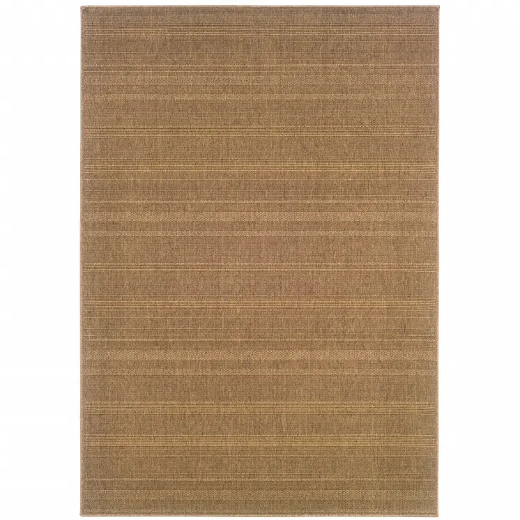6' X 9' Tan Stain Resistant Indoor Outdoor Area Rug