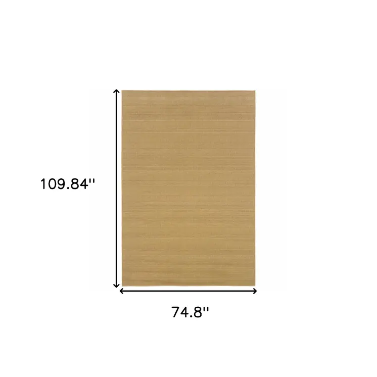 6' X 9' Beige Stain Resistant Indoor Outdoor Area Rug
