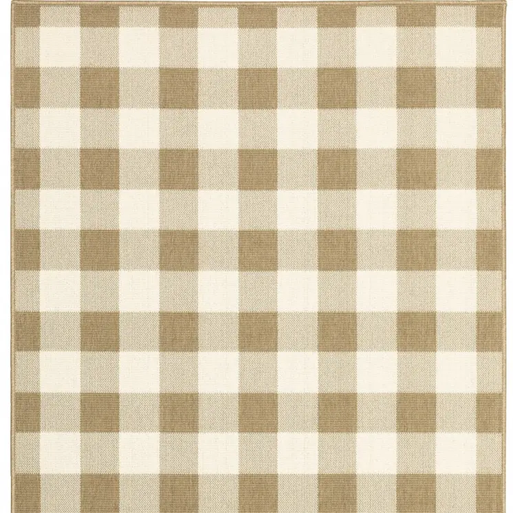 4' X 6' Gray and Ivory Geometric Stain Resistant Indoor Outdoor Area Rug