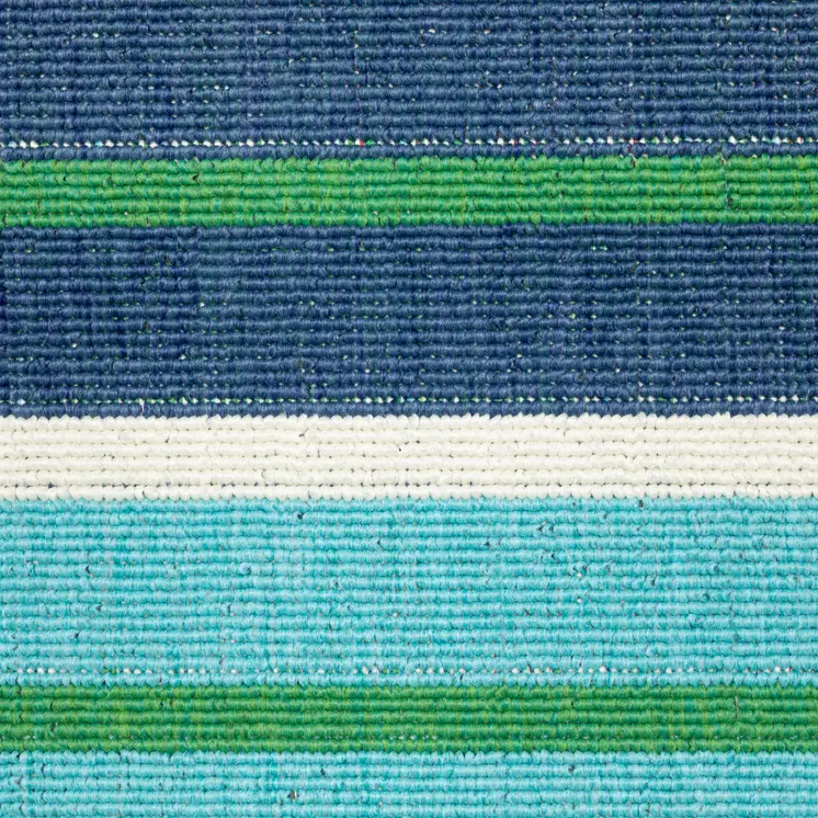 8' X 11' Blue and Green Geometric Stain Resistant Indoor Outdoor Area Rug