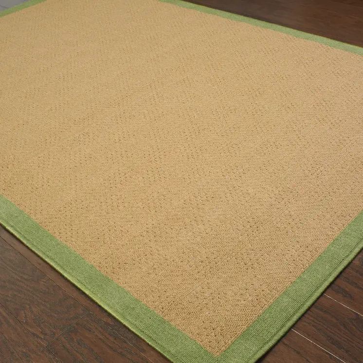 2' X 4' Beige Stain Resistant Indoor Outdoor Area Rug