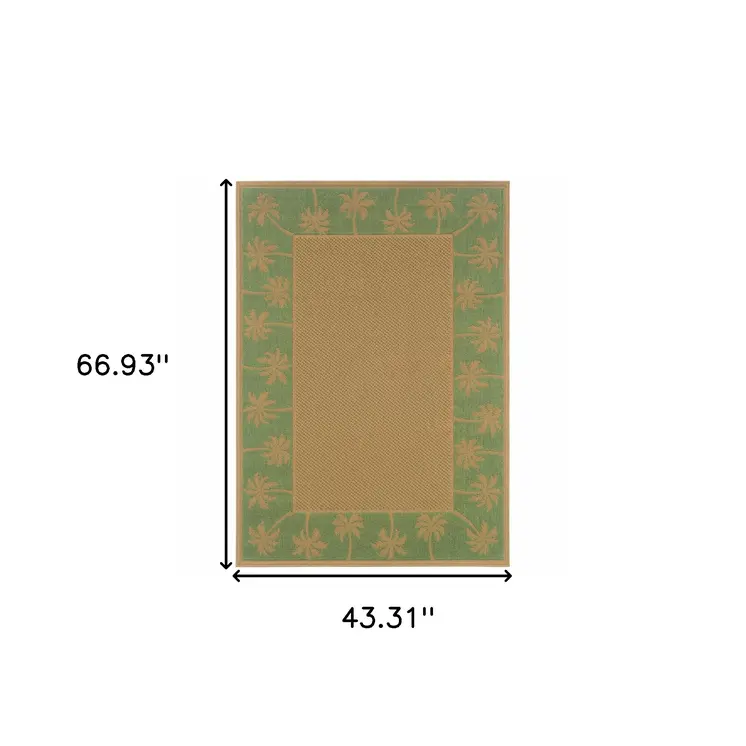 4' X 6' Beige Stain Resistant Indoor Outdoor Area Rug