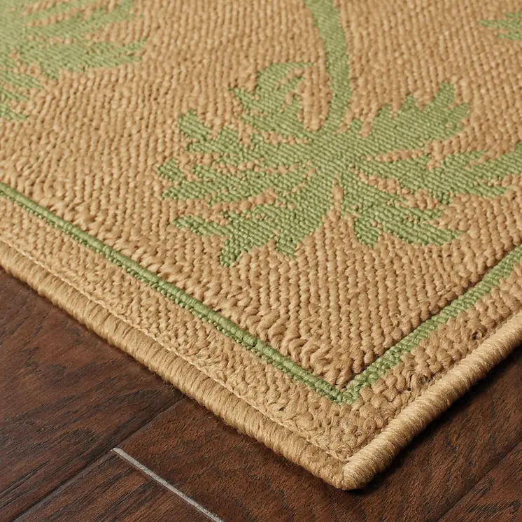 6' X 9' Beige Stain Resistant Indoor Outdoor Area Rug