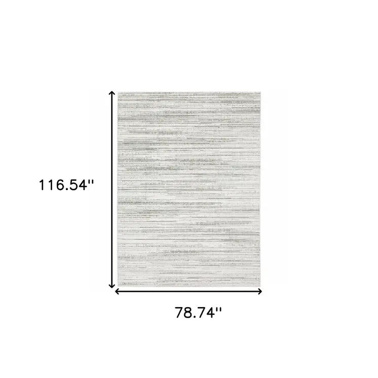 7' X 10' White And Gray Abstract Distressed Area Rug