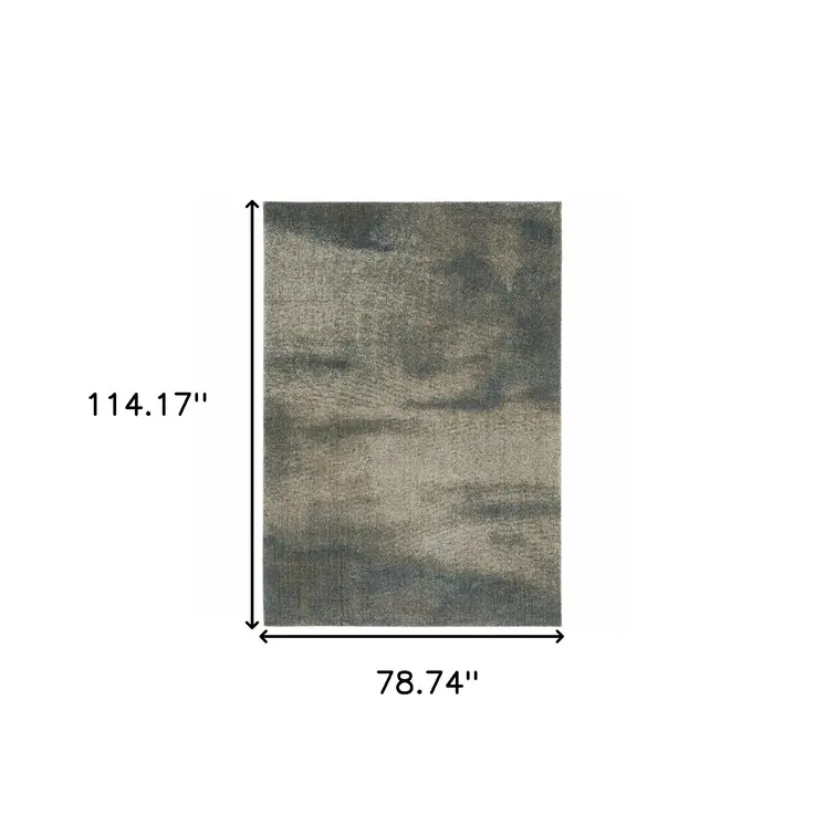 7' X 10' Gray Abstract Power Loom Area Rug