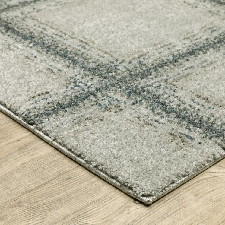 7' X 10' Gray Geometric Power Loom Area Rug