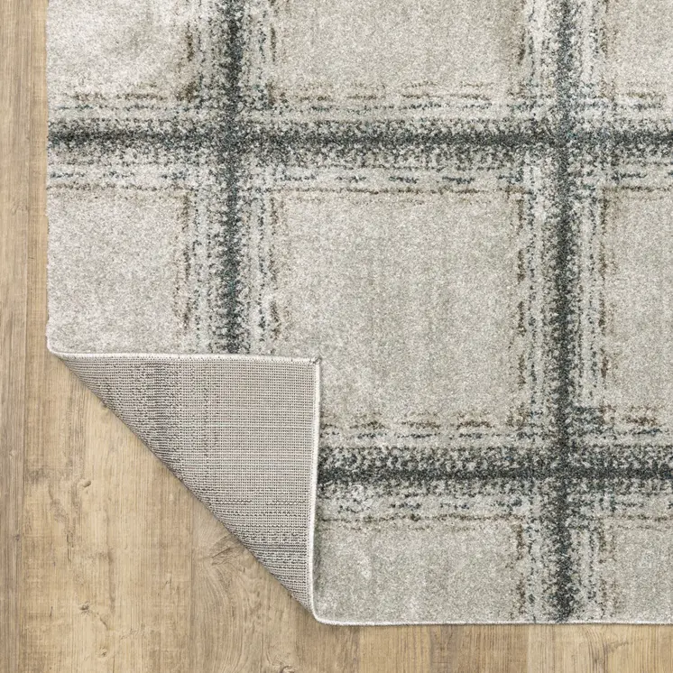 7' X 10' Gray Geometric Power Loom Area Rug