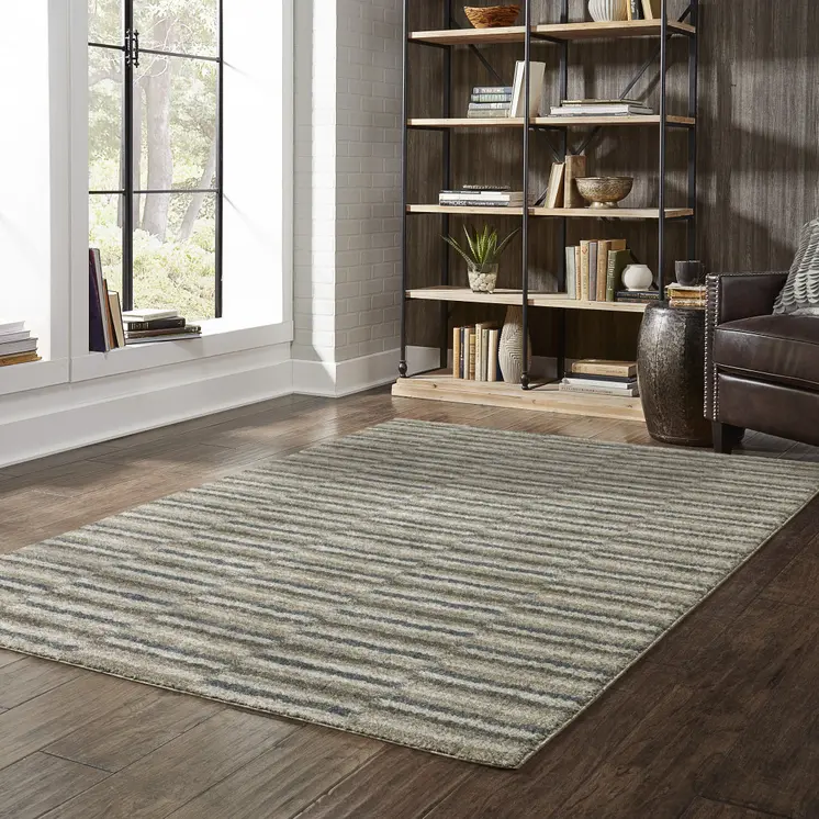 10' X 13' Teal Blue Geometric Power Loom Area Rug