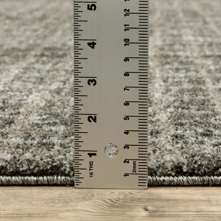 8' Brown And Beige Geometric Distressed Runner Rug