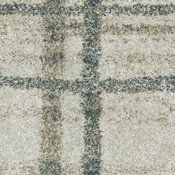 5' X 8' Grey Teal Beige and Tan Geometric Power Loom Area Rug