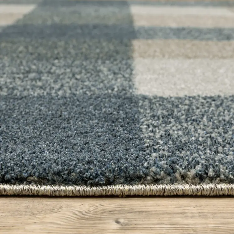 8' Tan And Gray Geometric Runner Rug