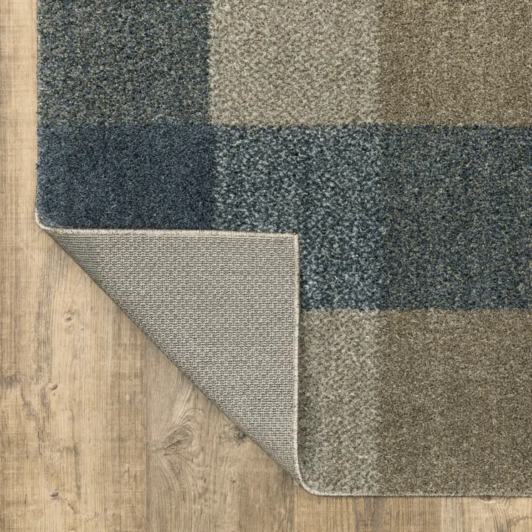 8' Tan And Gray Geometric Runner Rug