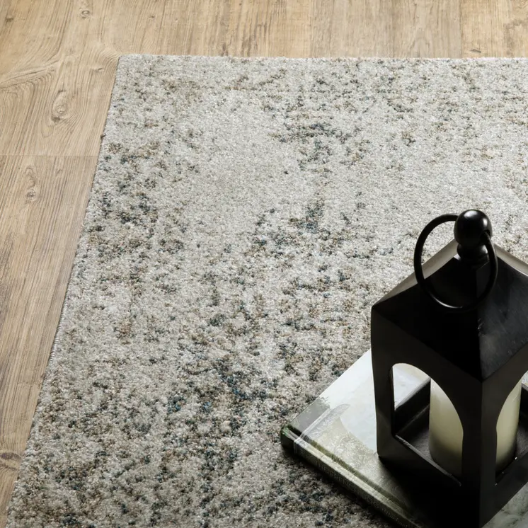 8' Beige And Gray Oriental Distressed Runner Rug
