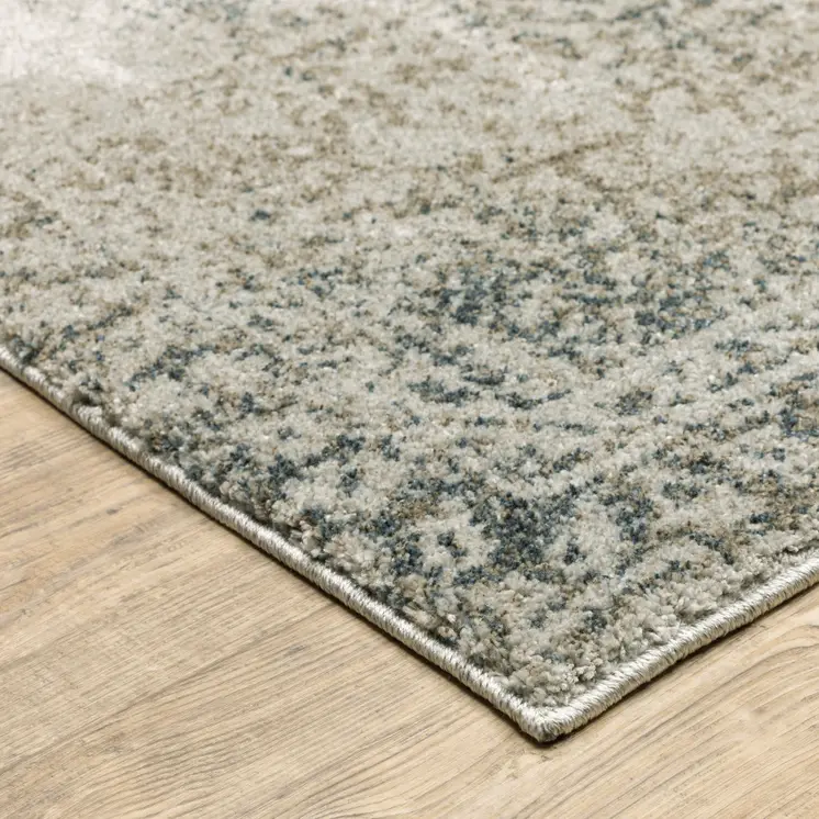 7' X 10' Gray Oriental Power Loom Area Rug