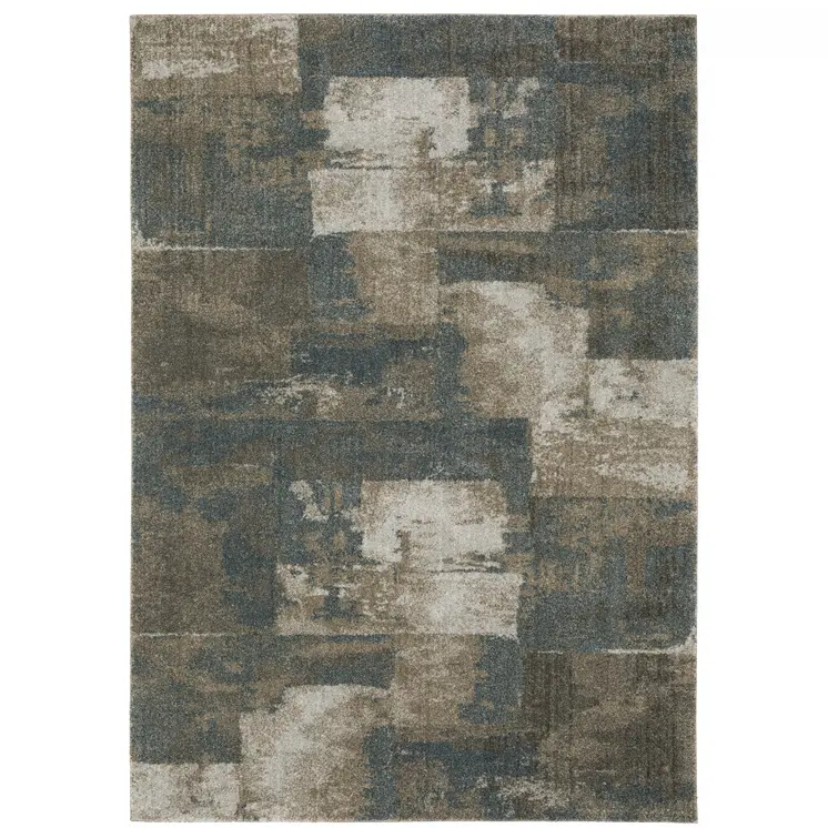 10' X 13' Teal Blue Geometric Power Loom Area Rug