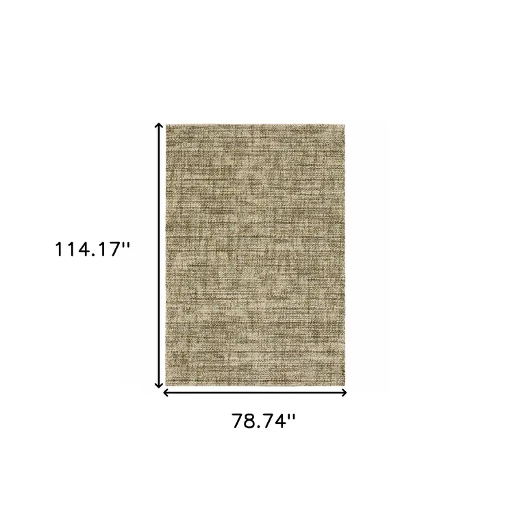 6' X 9' Beige Brown Tan And Blue Green Abstract Power Loom Stain Resistant Area Rug