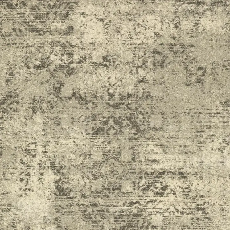 3' X 5' Grey Ivory Beige And Taupe Oriental Power Loom Stain Resistant Area Rug