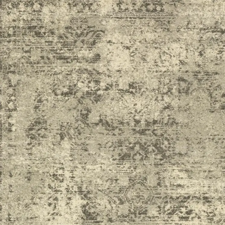 8' X 11' Grey Ivory Beige And Taupe Oriental Power Loom Stain Resistant Area Rug