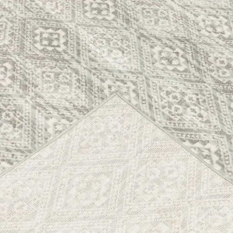 10' X 13' Light Gray And Gray Geometric Distressed Area Rug