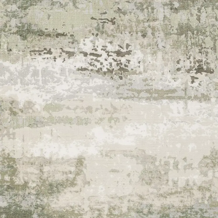 3' X 5' Beige Grey Brown And Sage Green Abstract Power Loom Stain Resistant Area Rug