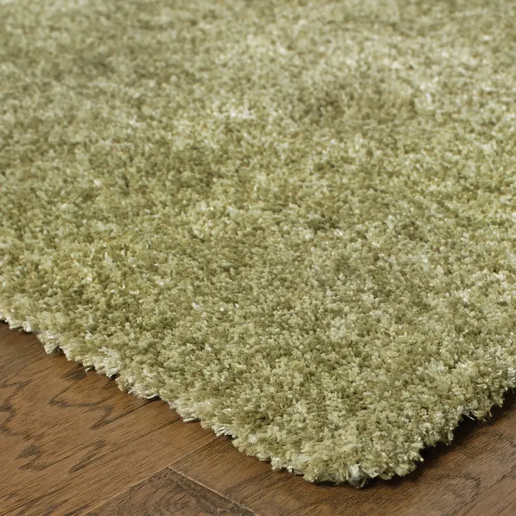 3' X 5' Olive Green Shag Tufted Handmade Stain Resistant Area Rug
