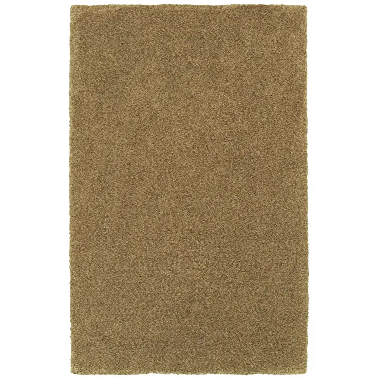 5' X 7' Rich Gold Shag Tufted Handmade Stain Resistant Area Rug
