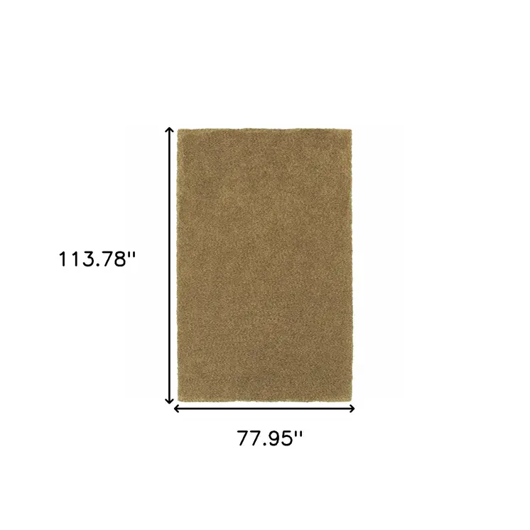 6' X 9' Rich Gold Shag Tufted Handmade Stain Resistant Area Rug