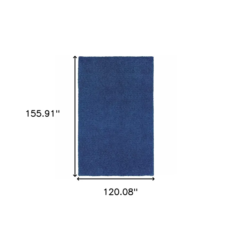 10' X 13' Blue Shag Hand Tufted Area Rug