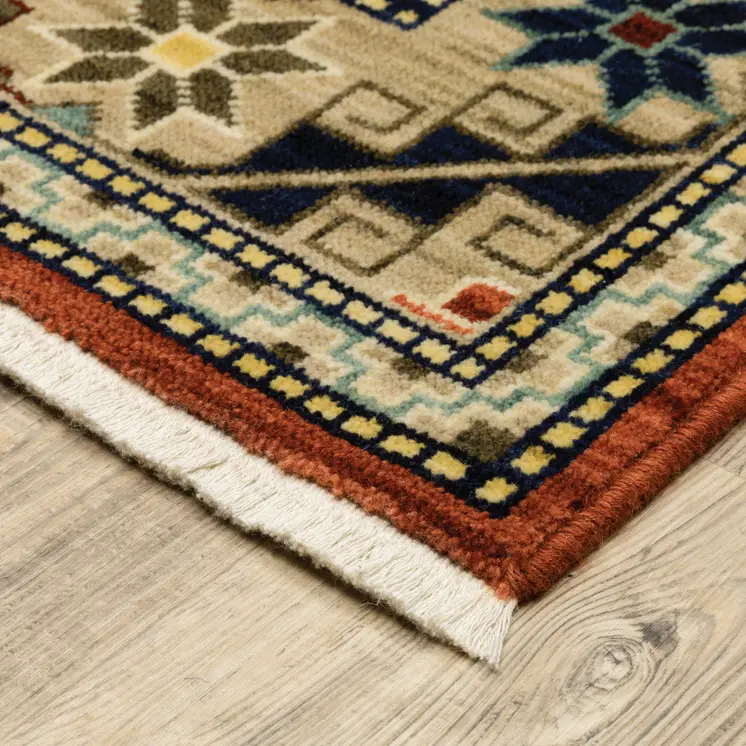 5' X 8' Red And Gold Oriental Area Rug