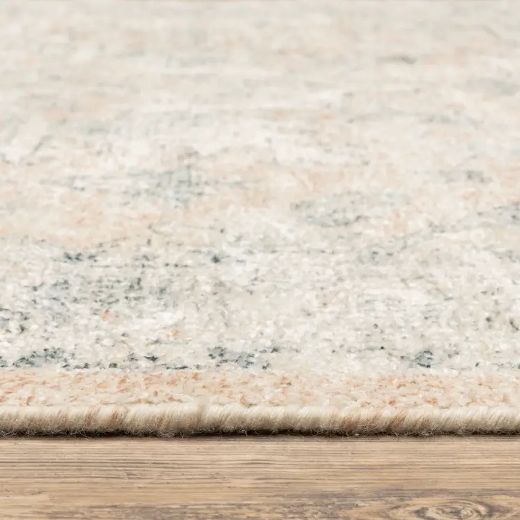 8' Beige And Gray Oriental Hand Loomed Runner Rug With Fringe