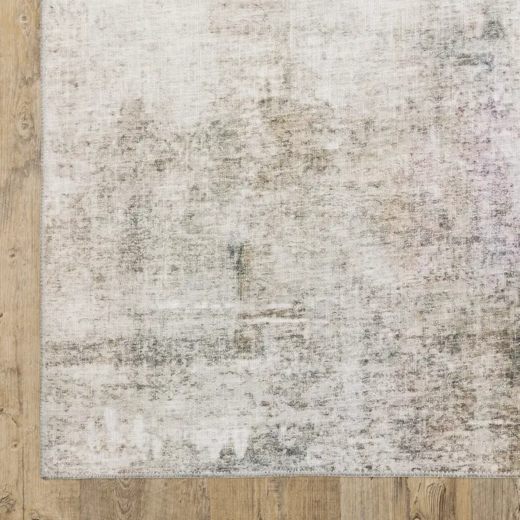 8' X 10' Blue And Beige Abstract Distressed Area Rug