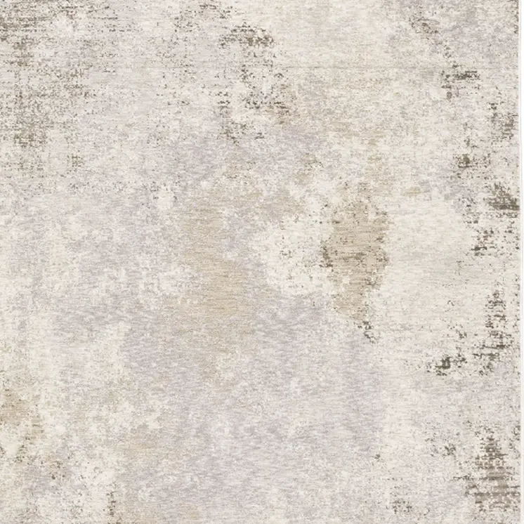 8' X 11' Ivory And Beige Abstract Distressed Area Rug