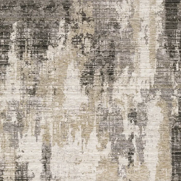 5' X 8' Gray And Beige Abstract Distressed Area Rug