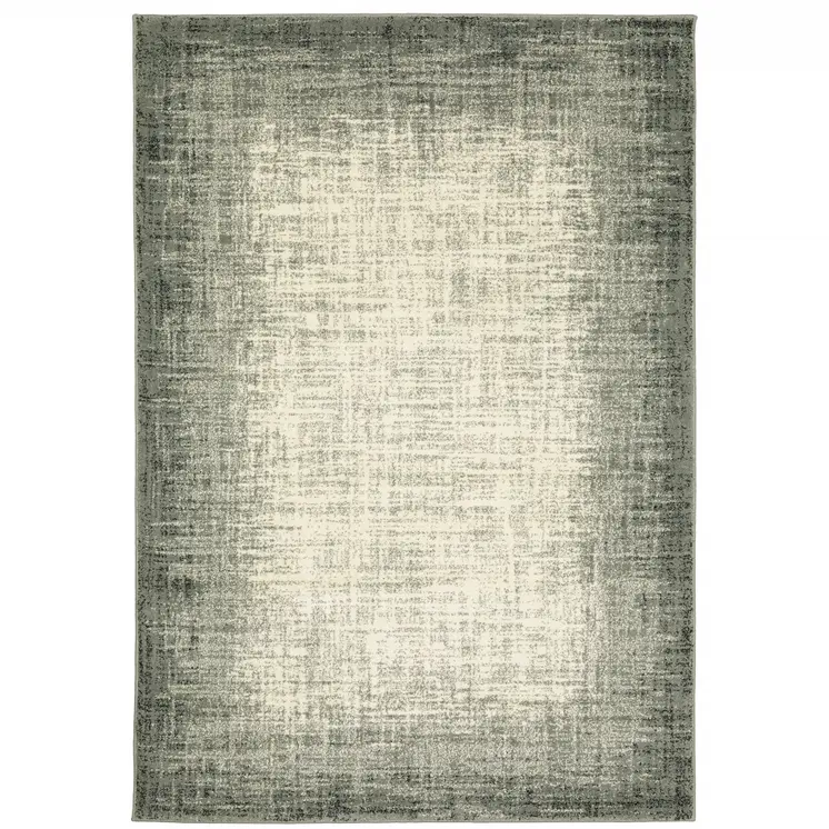 10' X 13' Grey Beige And Blue Power Loom Stain Resistant Area Rug
