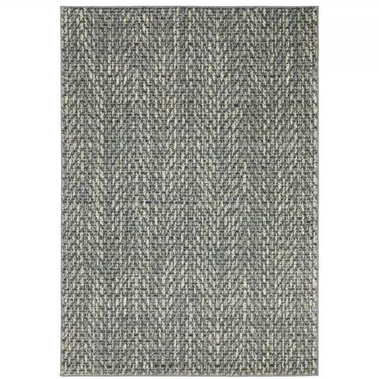 10' X 13' Blue And Ivory Geometric Distressed Area Rug