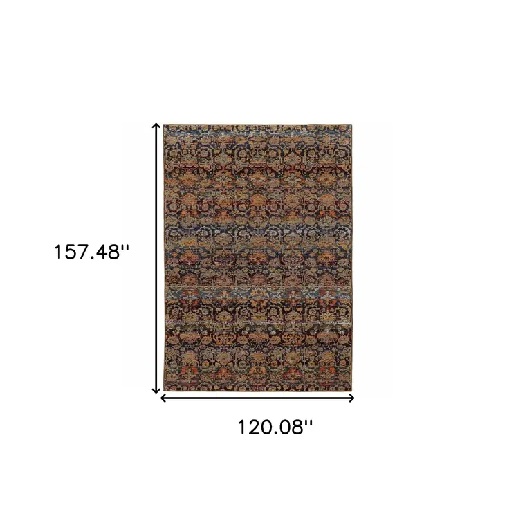 10' X 13' Blue and Ivory Abstract Power Loom Area Rug