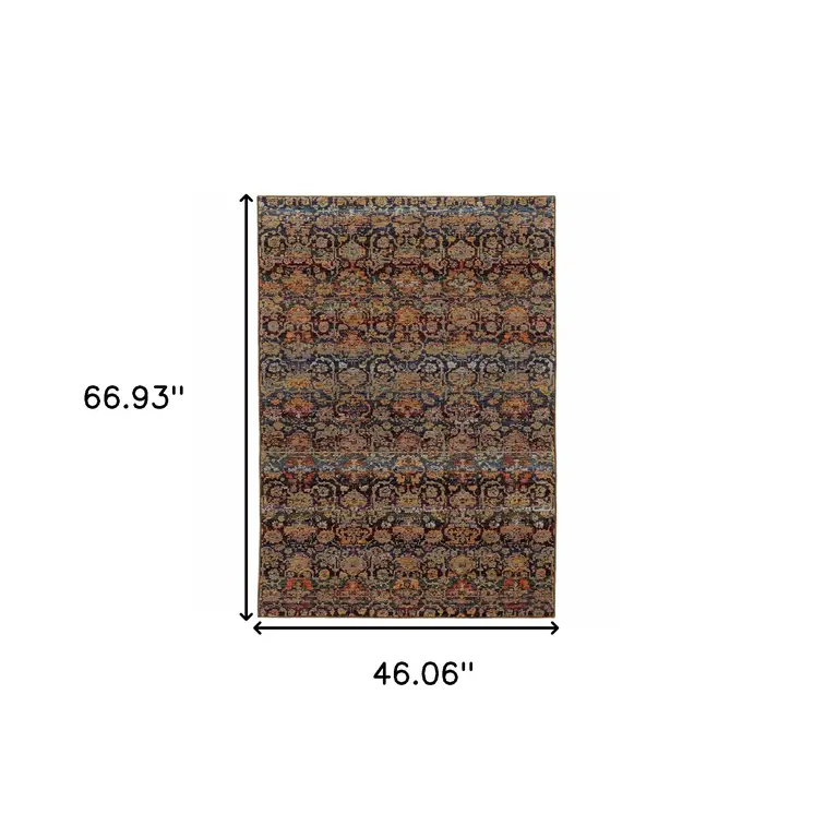 3' X 5' Blue And Ivory Ombre Area Rug
