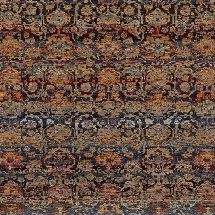 7' X 10' Blue and Ivory Abstract Power Loom Area Rug