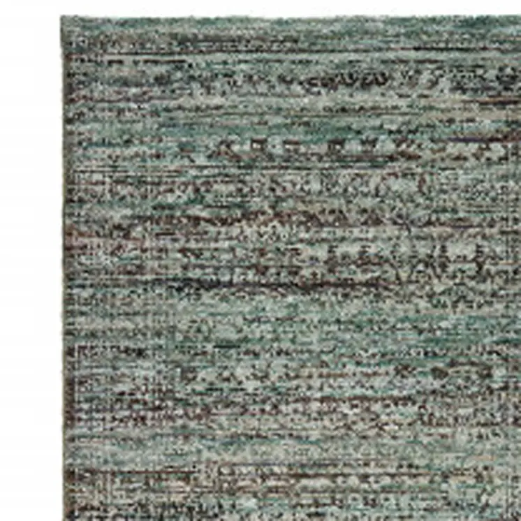 12' Blue And Purple Oriental Runner Rug