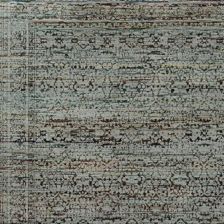 7' X 10' Blue Green Oriental Power Loom Area Rug