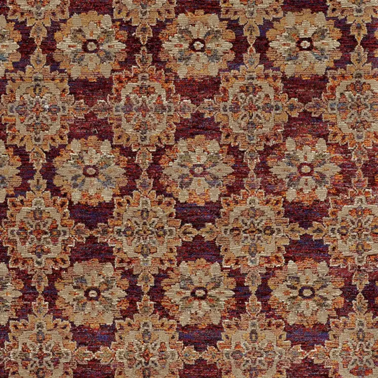 2' X 3' Red And Gold Oriental Area Rug