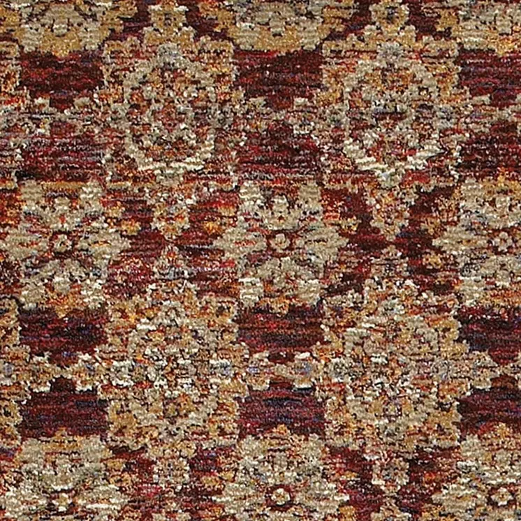 8' Red And Gold Oriental Runner Rug