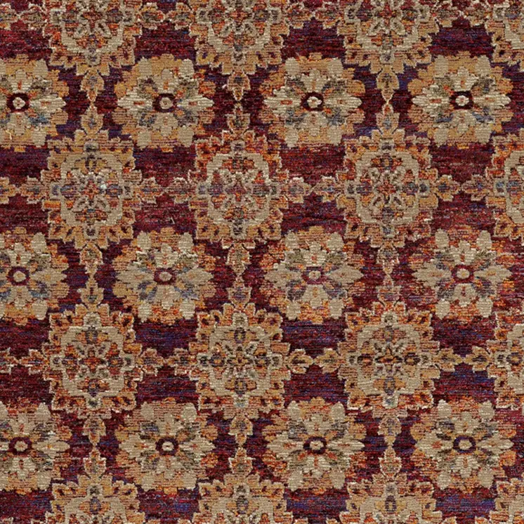 3' X 5' Red And Gold Oriental Area Rug