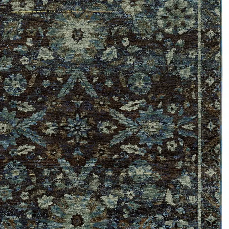 2' X 3' Navy Blue Oriental Power Loom Area Rug