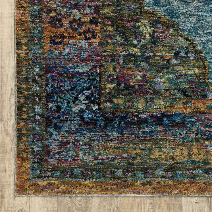 2' X 3' Blue And Beige Oriental Area Rug
