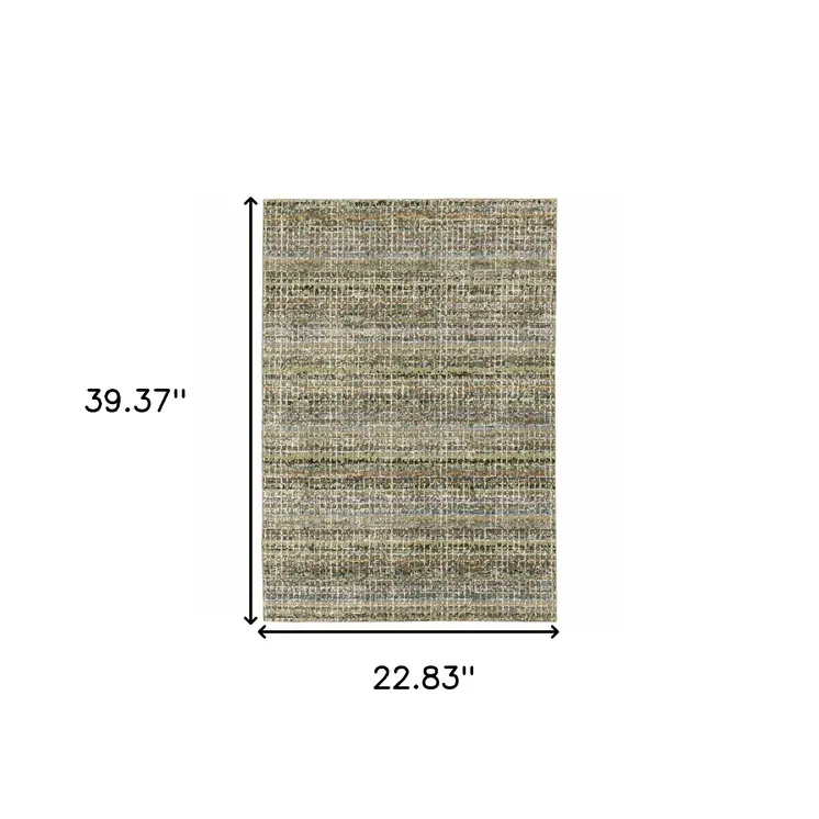 2' X 3' Gray And Ivory Abstract Area Rug