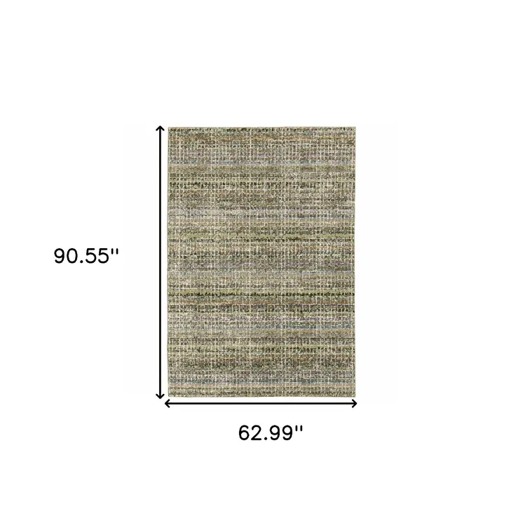 5' X 7' Gray and Ivory Abstract Power Loom Area Rug