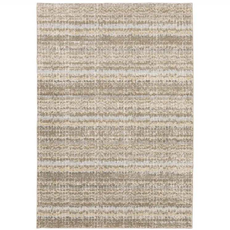 10' X 13' Gray and Ivory Abstract Power Loom Area Rug